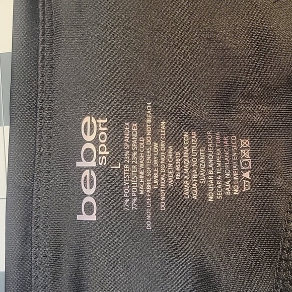 BEBE Sport Black/Pink Crush Side Stripe Capri Leggings Large‎ NWT - Picture 8 of 8